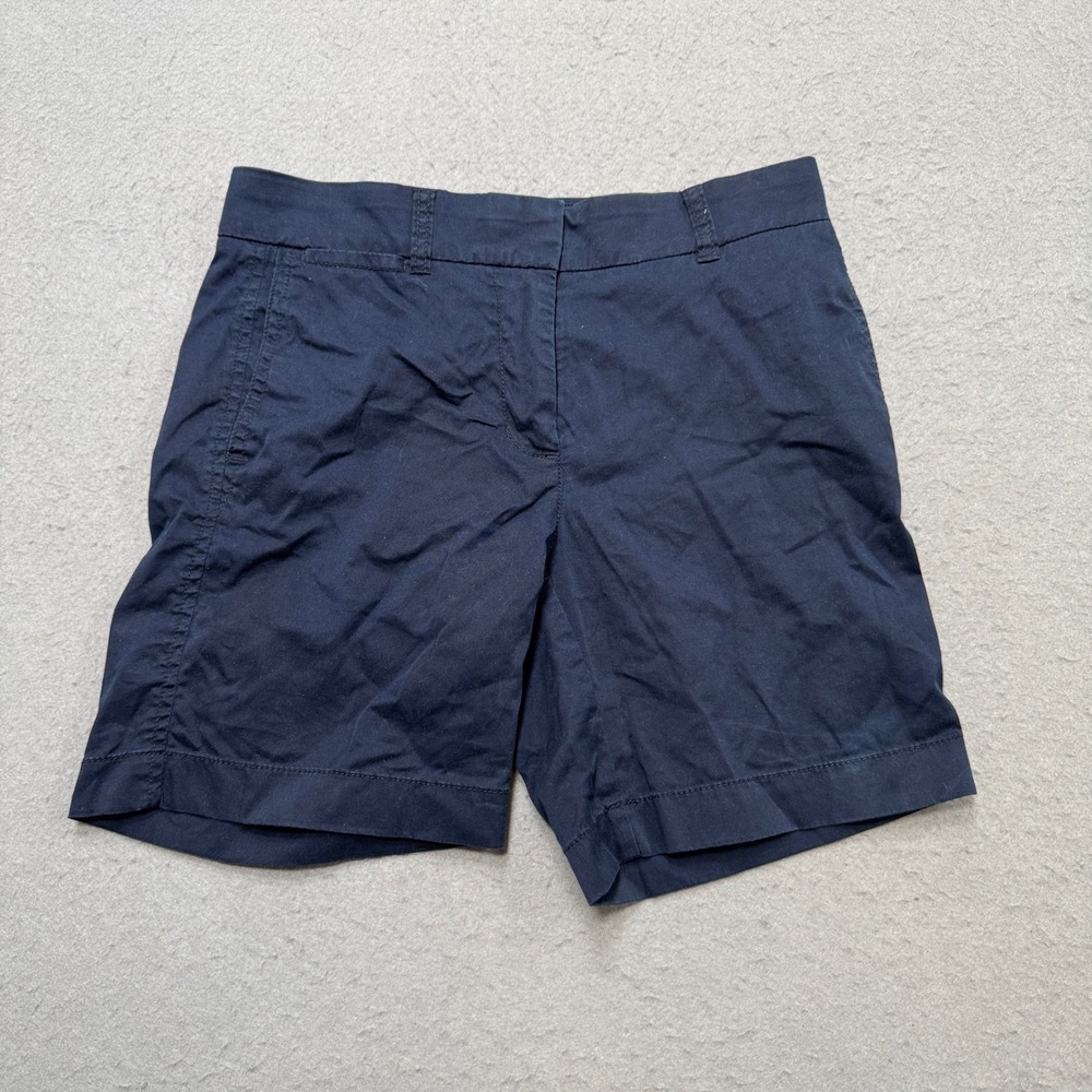 J.Crew Chino Shorts Women's 00 Navy Blue Classic Preppy Hiking Summer Outdoor